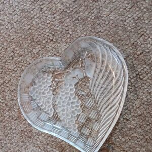 Heart-Shaped Clear Glass Art Piece